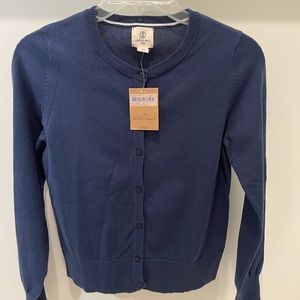 Lands end navy cardigan sweater size 12 girls